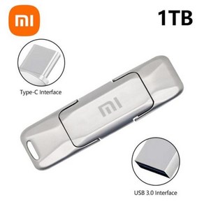 샤오미 OTG USB 펜 드라이브 2 in 1 2TB 1TB USB 31 TYPEC 플래시 드라이브 휴대폰 메모리 스틱 고속 USB 스틱 새로운 선물, 3) Silve 1TB, 1개