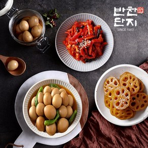 반찬단지 꽈리고추메추리알장조림1Kg+연근조림1Kg+무말랭이1Kg 밑반찬종류 저녁메뉴 반찬가게, 1세트, 3kg