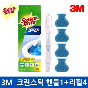 3M 크린스틱 핸들1＋리필4 세트 변기청소 욕실청소, 핸들1+리필4 세트, 1개