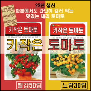 키작은 토마토 씨앗 빨강 50립 / 키작은 토마토 씨앗 노랑 30립 중 택1 -화분 토마토 체리 토마토