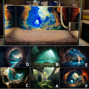 수조배경지 수조백스크린 광폭3자 동굴속 시리즈 시트지 100x50cm