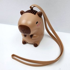 [무료배송/당일배송] 카피바라 피규어 자동 usb 목걸이 선풍기 [엘리빅마켓], 랜덤, 1개