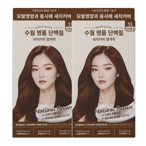 수월 명품 단백질 세치커버 염색약 5S 2개