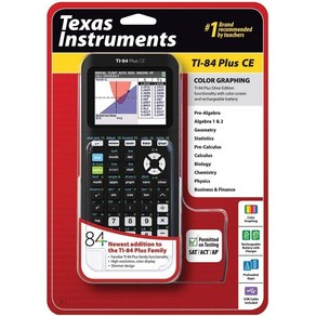 Texas Instuments 텍사스 인스트루먼트 TI-84 Plus CE Colo 그래픽 공학계산기 Gaphing Calculato, 블랙, 1개