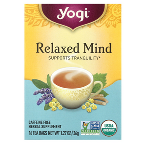 Yogi Tea Relaxed Mind 카페인 무함유 티백 16개 32g(1.12oz), 1개