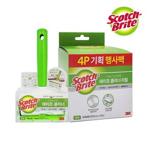 3M 스카치브라이트 테이프클리너 중형 핸들+리필 1입 + 리필 4p, 1세트