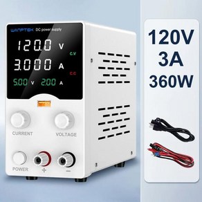Wanptek DC 실험실 전원 공급 장치 조정 가능한 전압 조정기 휴대폰 수리용 이중 입력 30V 60V 120V 220V 110V, [04] GA1203B White, 1개