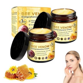 Bee Venom 종합 크림 천연 피부 모이스처라이저 2025 새로운 고급 하이드레이팅 모이스처라이징 꿀벌 베놈 모든 타입에 적합(2개) 128101, Bee Venom 종합 크림, 천연 피부 모이스처라이저, 1개