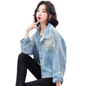 4colo 수술 스팽글 망사 데님 코트 여자 재킷 women's jacket 뉴타임즈 N729C602