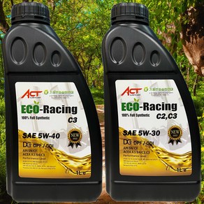 New Eco-Racing 5W30 C2 C3/ 5W40 C3 뉴 에코레이싱 5W40 합성유 엔진오일, 1개, 1L