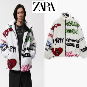 자라옴므 남성 램스울 프린트 점퍼 자켓 ZARA