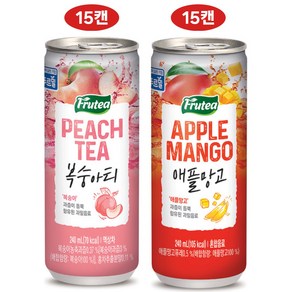 푸르밀 푸르티 2종 혼합세트 복숭아티/애플망고, 1세트, 240ml