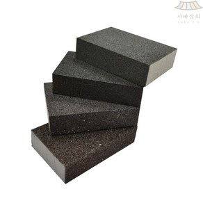 사각 스펀지사포 샌딩블럭 98x68mm 46/80/120/220방 스펀지페파 블록샌딩 녹제거 연마 사포+모티브코리아Shop, 220방, 1개