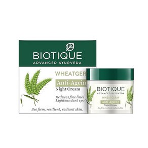 Biotique Wheat Gem Anti- Ageing Night Ceam  Reduces Fine Lines  Lightens dak Spots  100%, 50g, 1개