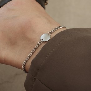 남자 써지컬스틸 발찌 코인 펜던트 coin anklet