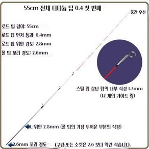 바다 선상 초릿대 티타늄 초리대 바다릴 쭈꾸미 해변 문어대 낚시대