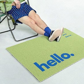 포유 현관 출입 대형 HELLO 스마일 코일 발매트, HELLO 스마일 코일 발매트(60X90), 그린, 1개