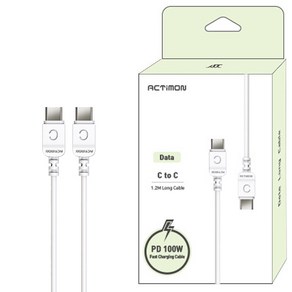 PD100W 초고속 CtoC 충전케이블 1.2M / 초고속충전 데이타전송, 1개, 화이트