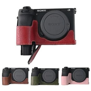 카메라 가죽 커버 호환 레트로 보호 하프 카메라 케이스 소니 호환 A6700 ILCE-6700 A6400 A6300 용 낙하 방지 미끄럼 리치 그레인 가죽 베이스 마운트, 11 Coffee foA6400 6300