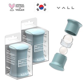 VALL 굴리는 얼굴 기름종이 12개월 이상 반영구사용 오일 컨트롤 롤러 블루, 2개, 1세트