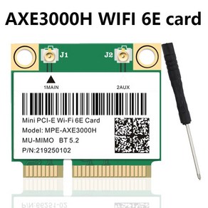 Wifi 6E AX210 미니 PCIE 5374Mbps Wifi 카드 트라이 밴드 무선 네트워크 Wlan 어댑터 180211axac Bluetooth 호환 5.2 MUMIMO