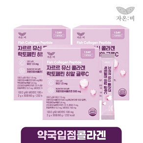 [약국입점콜라겐] 빈틈없는 이너뷰티 자르르 뮤신 콜라겐 락토페린 히알 글루C 저분자콜라겐, 3박스, 30회분