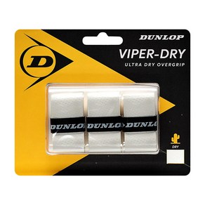 던롭 VIPER-DRY 오버그립 3PACK 테니스 배드민턴 라켓 그립테이프 WHT, 613256 화이트, 3개