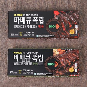 [케이쿡] 바베큐폭립 400g x 1팩 + 매콤폭립 400g x 1팩, 2개