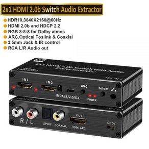 최고의 HDMI 2.0 오디오 추출기 지원 4K 120Hz YUV 4:4:4 HDR 컨버터 어댑터 광학 TOSLINK SPDIF, 04 ZY-HS121, AU Powe Plug