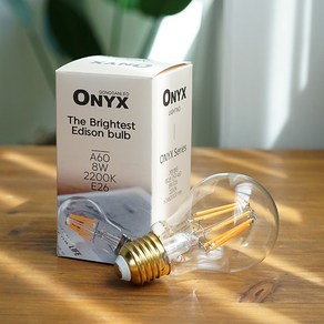 LED 더밝은 에디슨전구 A60 8W 인테리어램프 캠핑 카페 감성 램프 ONYX, ON A60 8W, 1개