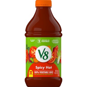 V8 Spicy Hot 100% Vegetable Juice 46 fl oz Bottle V8 스파이시 핫 100% 야채 주스 46 fl oz 병, 1개, 1.36L