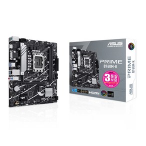 ASUS PRIME B760M-K STCOM 에이수스 컴퓨터 PC 게이밍 메인보드 인텔 13세대 랩터레이크 12세대 엘더레이크, PRIME B760M-K (단일상품)