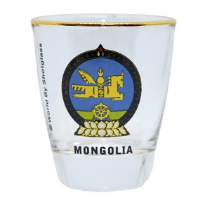 Mongolia Coat Of Ams Shot Glass 몽골 국장 유리 잔, 1개, 기타