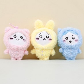 먼작귀 후드 인형 키링 하치와레 우사기 치이카와 귀여운, 1개, 블루, 9cm