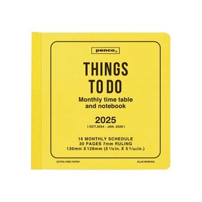 수첩 노트 2025년 하이타이드 펜코 민트 먼슬리 월간 다이어리 THINGS TO DO