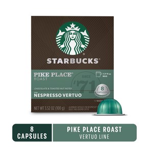미국 스타벅스 네스프레소 버츄오 커피 캡슐 8캡슐 / Stabucks by Nespesso Fo Vetuo, 파이크 플레이스, 12.5g, 1개, 8개입