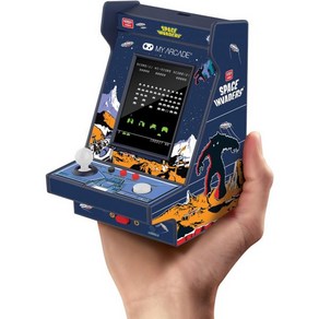 My Acade Ms. Pac-Man Nano Playe Po - 4.8인치 풀 플레이 가능 휴대용 미니 아케이드 기계 2.4인치 화면 컬러 디스플레이, Space Invades