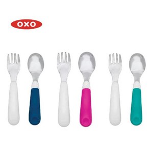 옥소 OXO Tot tot 어린이 숟가락 세트 with 케이스 3종택1 OnTheGo Fok Spoon Set With Caying Case 165020, 1개