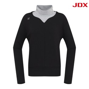 [[JDX] NC 일산] 여성 JDX 23' F/W 소재 믹스 하이넥 긴팔 티셔츠 X1TLU7406BK