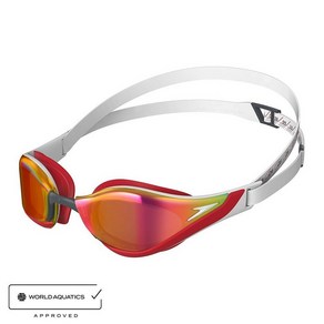 스피도 SPEEDO Fastskin 퓨어포커스 미러수경 8-11779H224 아시안핏 441718, RED/WHITE