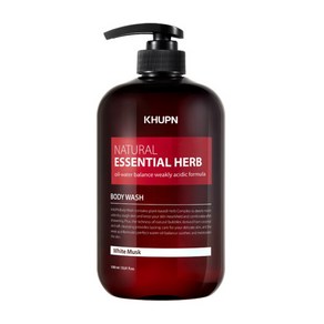 [MACQUEEN ] 쿠픈 KHUPN 에센셜 허브 바디워시 1000ml 대용량 화이트머스크 (유통기한 : 2025-05-30까지), 1L, 1개