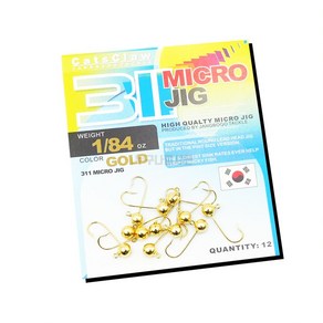 캣츠크로우 311 송어 꺽지 마이크로 지그헤드 1/84 1/128 (골드색상) MC311, 1/84oz, 1개