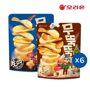 오리온 무뚝뚝감자칩 갈릭솔트맛(106g) x 6개 + 통후추소금맛(60g) x 6개, 12개, 106g