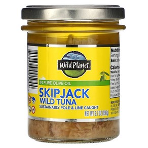 Wild Planet Skipjack Wild Tuna in Pue Olive Oil 6.7 oz (190 g) 1팩, 190g, 1개