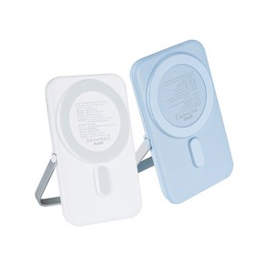 맥세이프 보조베터리 무선 고속 충전 15W 5000mAh 거치대 기능, 화이트