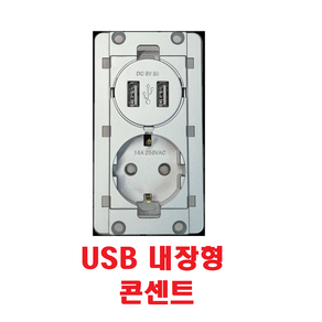 청화 제일전기 디아트 USB A타입 매립형 콘센트 인테리어 고급실버 1개