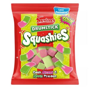 Swizzels 스위즐스 드럼스틱 스쿼시 사워 체리 애플 맛 젤리 140g 3팩, 3개