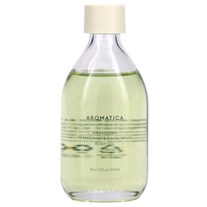 Aomatica 어웨이크닝 바디 오일 페퍼민트 및 유칼립투스 100ml(3.3fl oz), 1개, 100ml