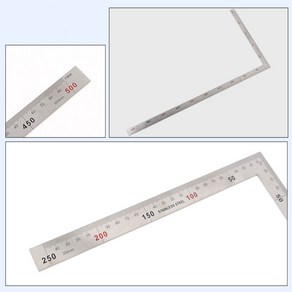 [지니컴퍼니] 스텐 스틸 기억자 30cm 50cm기역자 꺽쇠 직각자 쇠자 철자 알루미늄자 재단자 컷팅자, 1개