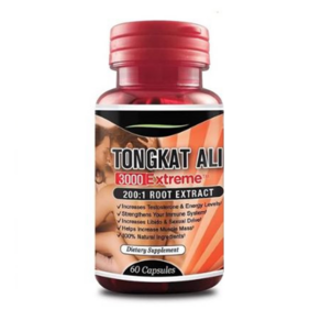 USKORNET Tongkat Ali Exteme Longjack Extact 3000 mg 롱 잭 테스토스테론 스태미나 호르몬 부스터 60알, 1개, 60정